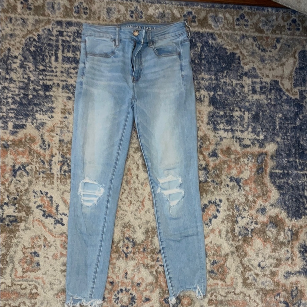 Distressed Light Blue Jeans